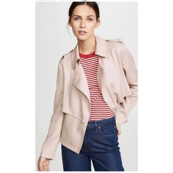 BB Dakota Womens Open Front Waterfall Draped Long Sleeve Blazer Jacket Pink XS - Picture 1 of 9